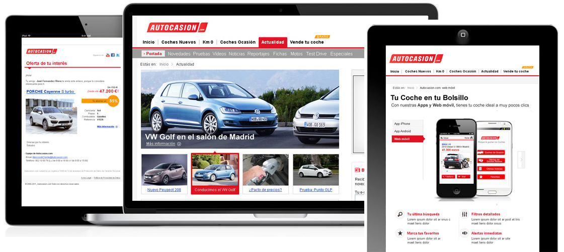 Diseño linea gráfica Portal Clasificados | Autocasion.com