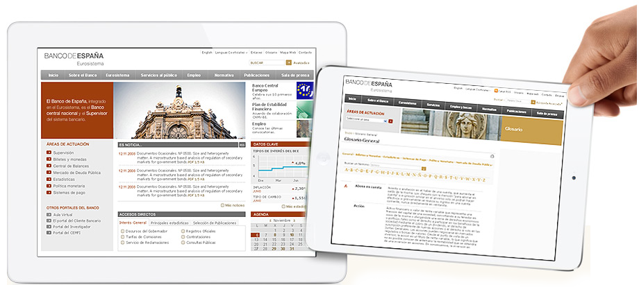 Diseño linea gráfica Web Banco de España