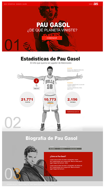 Dirección de Arte y diseño Freelance Microsite | Diario AS