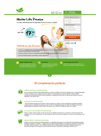 Diseño Landing page promoción 2 | Néctar Seguros